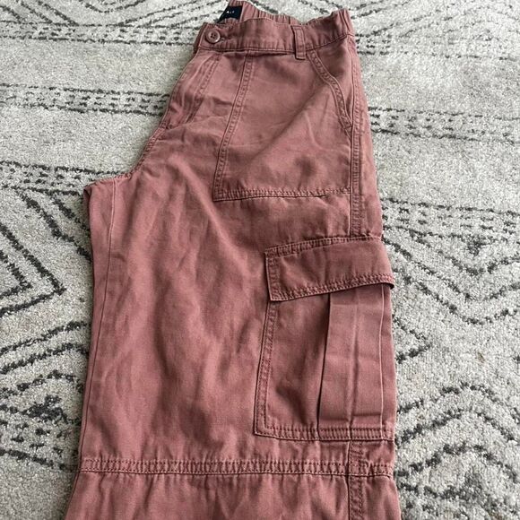 Aeropostale Women's Utility Cargo 100% Cotton Relaxed Rose Pink Pants Medium - Picture 5 of 10